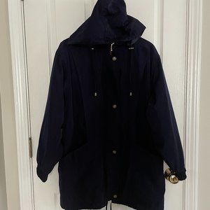 Andy Johns Men's Hooded Navy Blue Raincoat - Sz M - NWOT